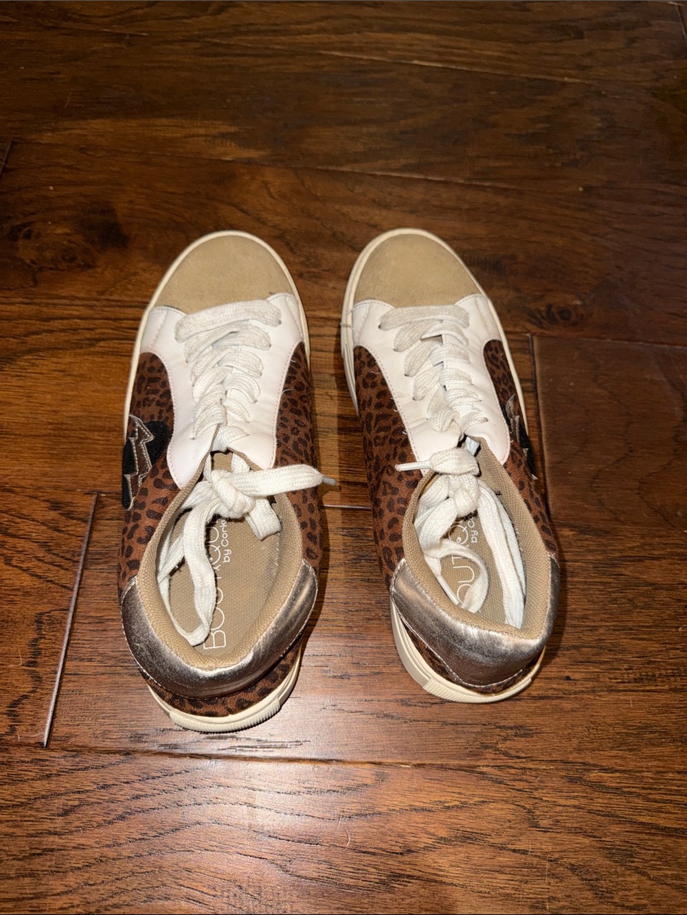 Madden Girl Leopard Print Sneakers with White & Tan Accents